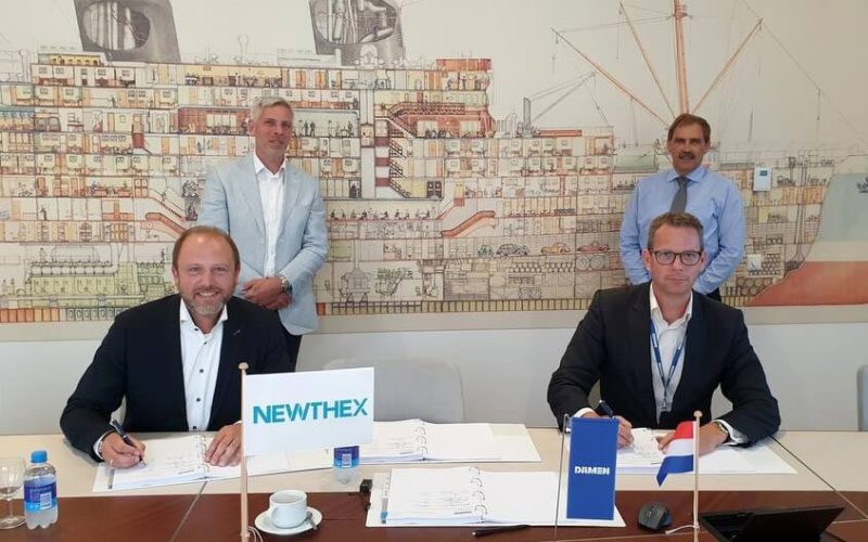From left to right: Newthex managing team Ruben Tienpont and Jeroen Mulder, dsns operations director Tijs Buijs and project director css Arjan Risseeuw